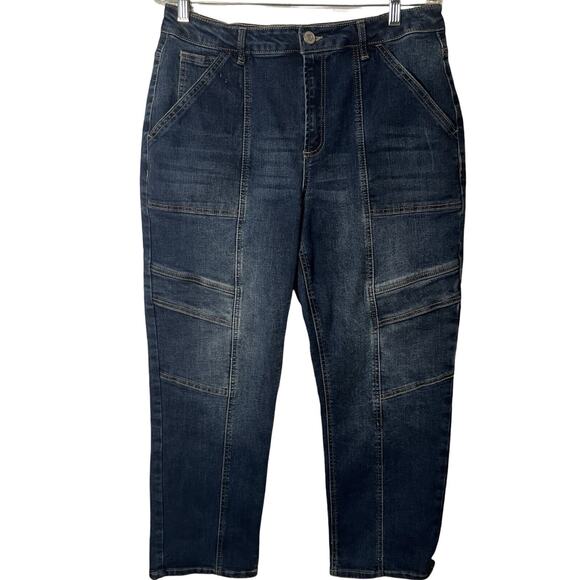 Indigo Rein Jeans Womens Size 13 Straight Leg High Rise Dark Wash 30" Waist - Picture 1 of 9